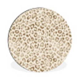 Luipaard - Klassiek - Beige Wandcirkel aluminium klein 190 -3d