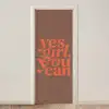 Yes girl you can - Oranje - Bruin deurposter klein -3d_beige