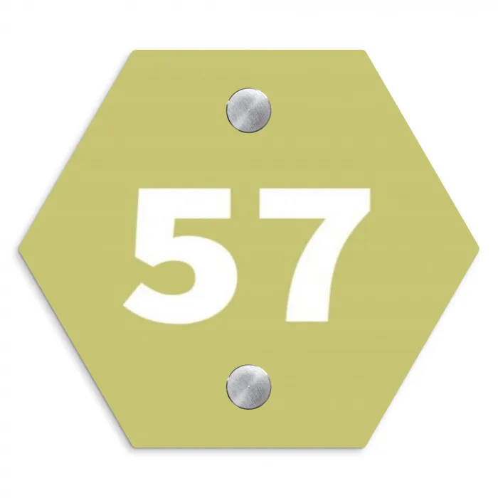 Lichtgroen - Traditioneel Naambord Hexagon klein -3d