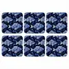 Vissen - Bloemen - Blauw onderzetter kurk middel 366 -3d