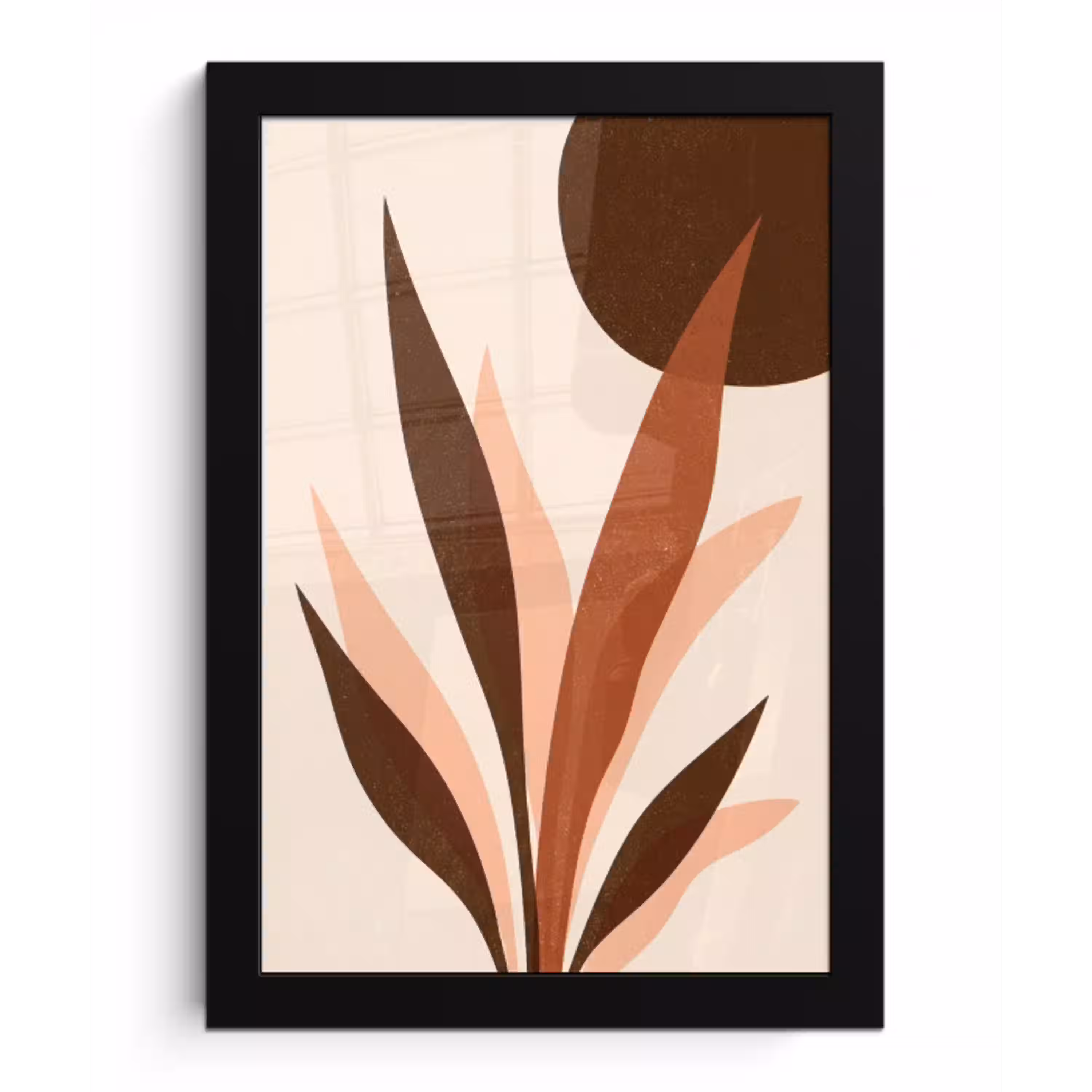 Planten - Abstract - Natuur - Bruin fotolijst zwart zonder passe partout klein -3d