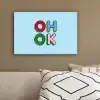 Oh ok - Blauw - Kleurrijk canvas 2cm klein -sfeer3