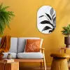 Plant - Bladeren - Minimalistisch - Zwart Wandcirkel Ovaal Forex klein -sfeer4