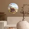 Dinosaurus - Landschap - Tropisch - Kinderen - Jongens Wandcirkel kunststof plaat 5mm dik klein -sfeer1