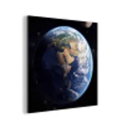 Aarde - Ruimte - Blauw - Groen aluminium wit klein -3d