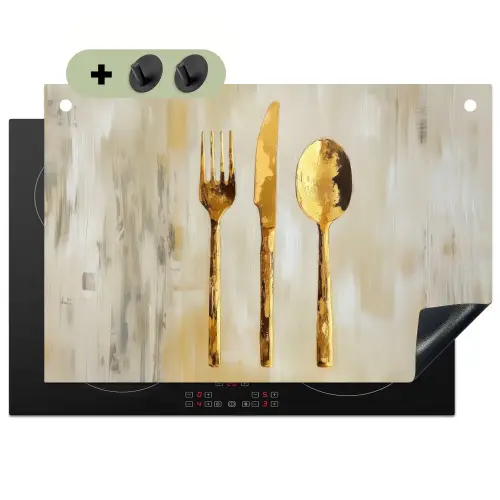 Verf - Goud - Bestek Inductie beschemer met haakjes klein -3d