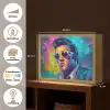 Portret - Sigaret - Kleurrijk - Bril Light Box met batterij (Wandlamp) middel -USP_websiteoverzichtNL