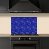 Bloesem - Bloemen - Blauw keuken achterwand spatscherm klein 900 -sfeer1