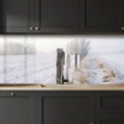 Hek - Sneeuw - Mist - Platteland - Nostalgisch keuken achterwand 2 middel -sfeer1