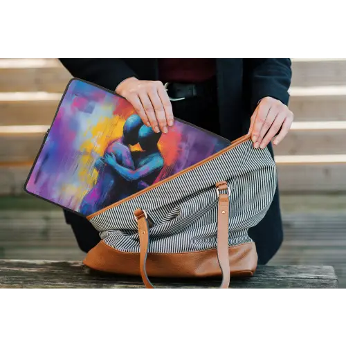 Omarmen - Lichamen - Paars laptophoes neopreen klein -tas