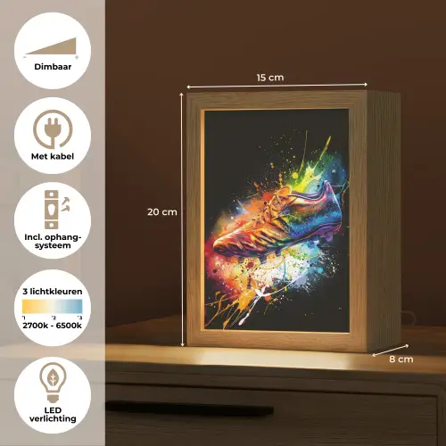 Graffiti - Sport - Voetbal - Schoen - Verf Light Box met kabel (Tafellamp) klein -USP_NL