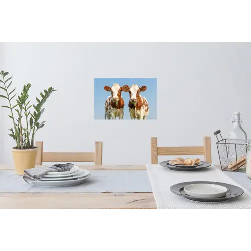 Koeien - Lucht - Dieren - Boerderij - Portret Muursticker klein -eettafel