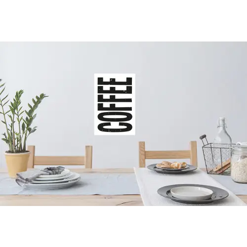Koffie - Decoratie - Japandi - Vintage Muursticker klein -eettafel