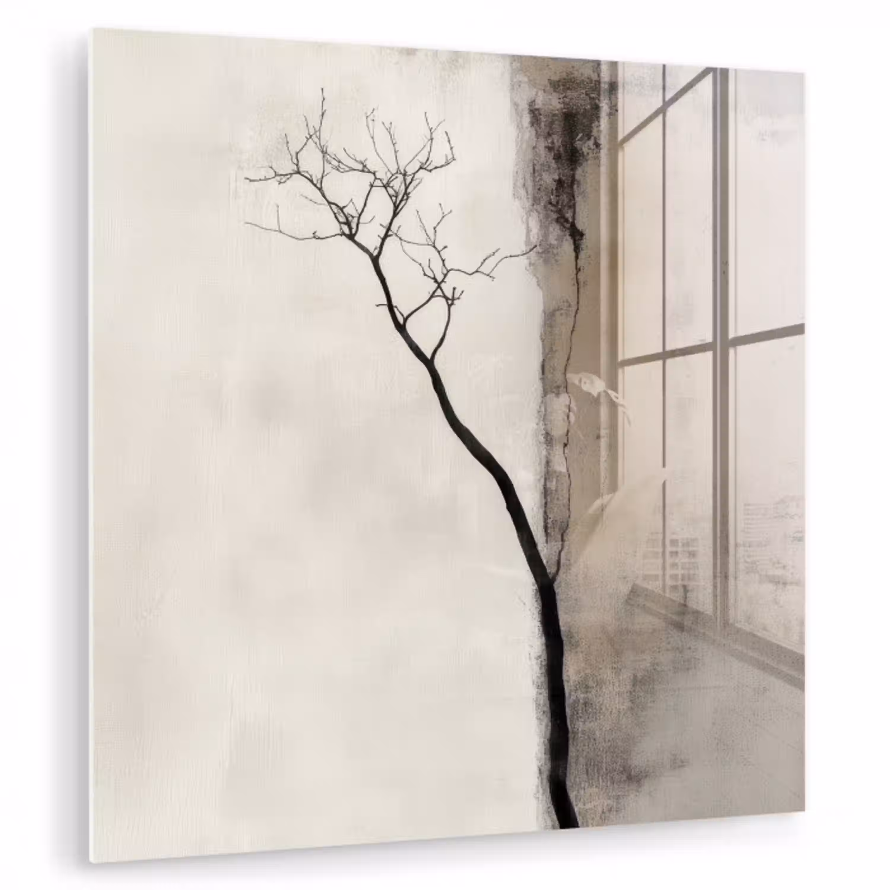 Wabi sabi - Plant - Beige plexiglas 5mm klein -zzzproduct_nieuw