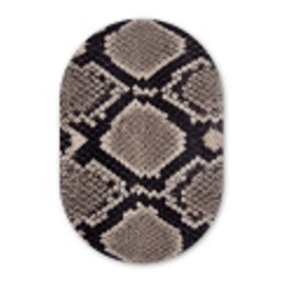 Slangenleer - Patroon - Beige Wandcirkel Ovaal Forex klein -3d