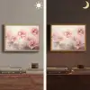 Bloemen - Roze - Kunst - Abstract - Aquarel Light Box met batterij (Wandlamp) middel -sfeer3