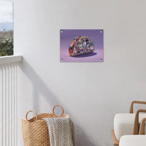 Edelstenen - Glitters - Paars - Kleurrijk tuinposter los doek klein -sfeer8