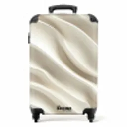 Diagonaal - Golven - Crème NBS - Handbagage koffer - Volwassenen Unisex middel -productfoto_recht