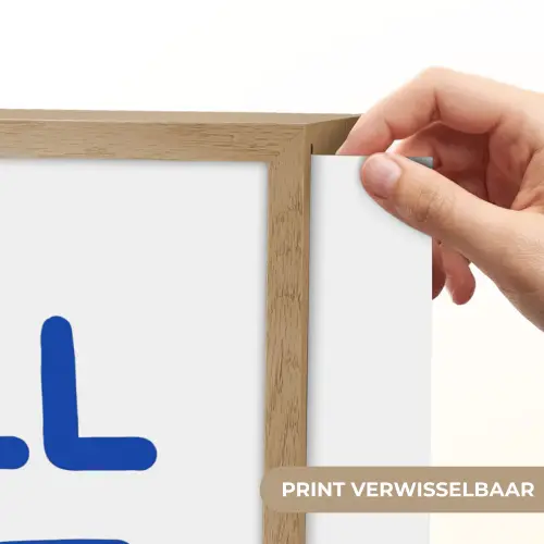 Blauw - Quote - Wit Light Box met batterij (Wandlamp) middel -USP_websiteprintNL