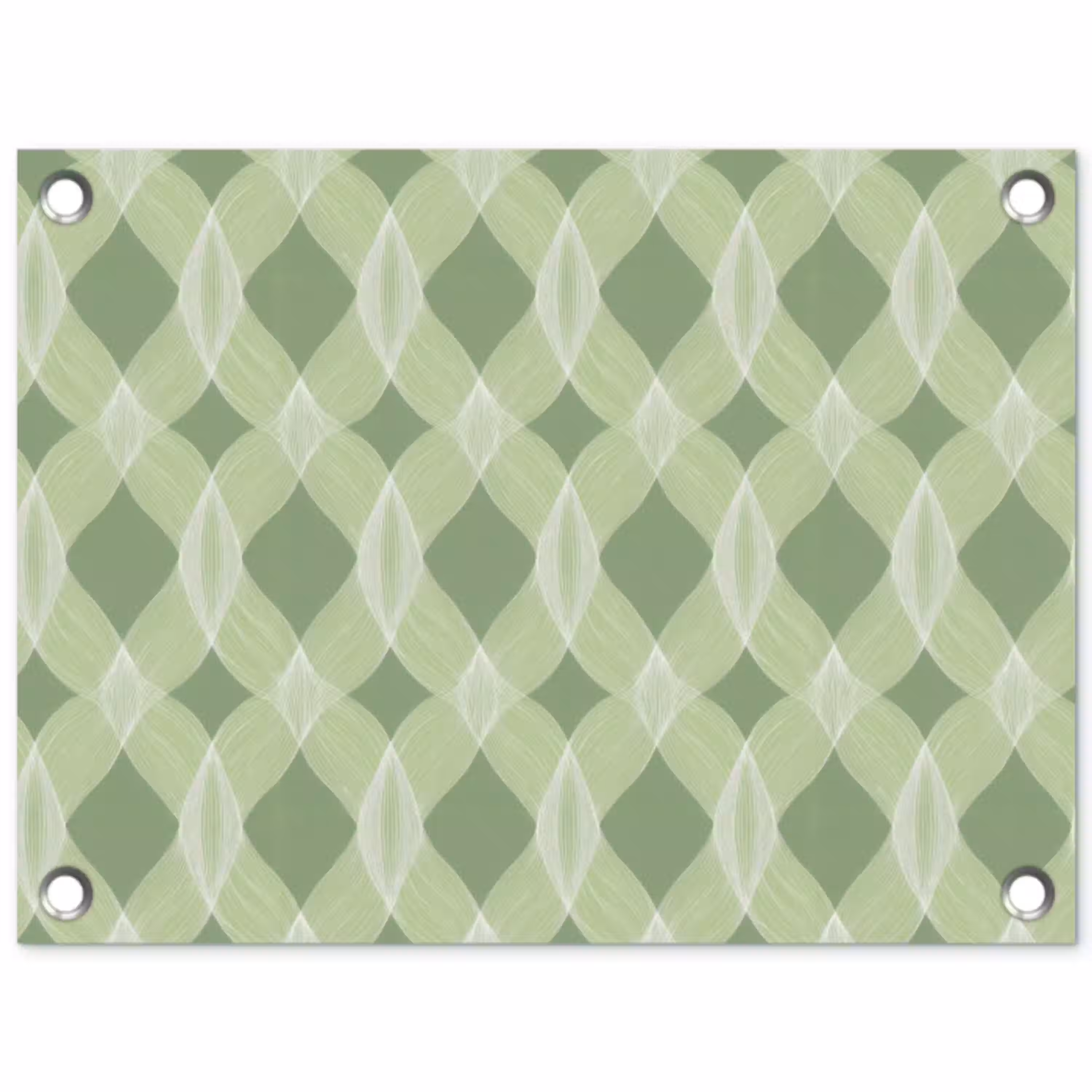 Saliegroen - Geometrisch - Organisch - Traliewerk - Patroon tuinposter los doek klein 239 -3d
