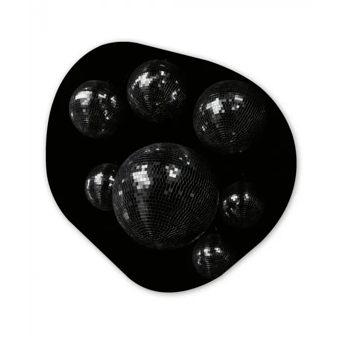 Discoballen - Minimalistisch - Zwart Wandcirkel Organisch Plexiglas middel -3d