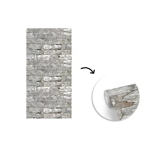Natuurstenen - Muur - Afbrokkeling fotobehang vinyl groot 64 -3d