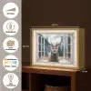Hert - Dieren - Landschap - Winter - Sneeuw - Doorkijk - Natuur Light Box met batterij (Wandlamp) middel -USP_websiteoverzichtNL