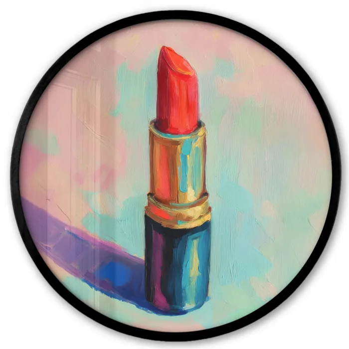 Lippenstift - Rood - Penseelstreken Fotolijst rond zonder passe partout klein -3d