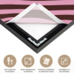 Strepen - Roze - Bruin Textielframe zwart klein 947 -USP_feed_closeupNL