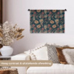 Botanisch - Patroon - Blauw Wandkleed katoen klein 269 -sfeer1