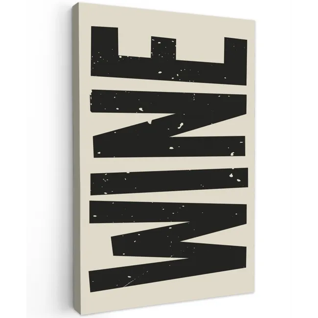 Zwart - Wijn - Decoratie - Vintage Tuinposter op houten frame 2 cm dik klein -3d