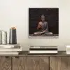 Boeddha - Buddha beeld - Bruin - Spiritueel - Meditatie aluminium wit klein -sfeer1