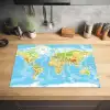 Wereldkaart - Staatkundig - Blauw - Aarde - Educatief Inductie beschermer vinyl 3mm klein -sfeer5