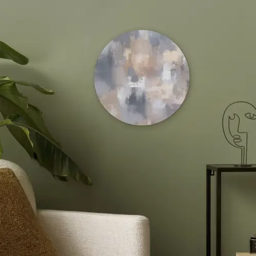 Penseelstreken - Schilderij - Beige Akoestische PET Vilt - Rond klein -sfeer2