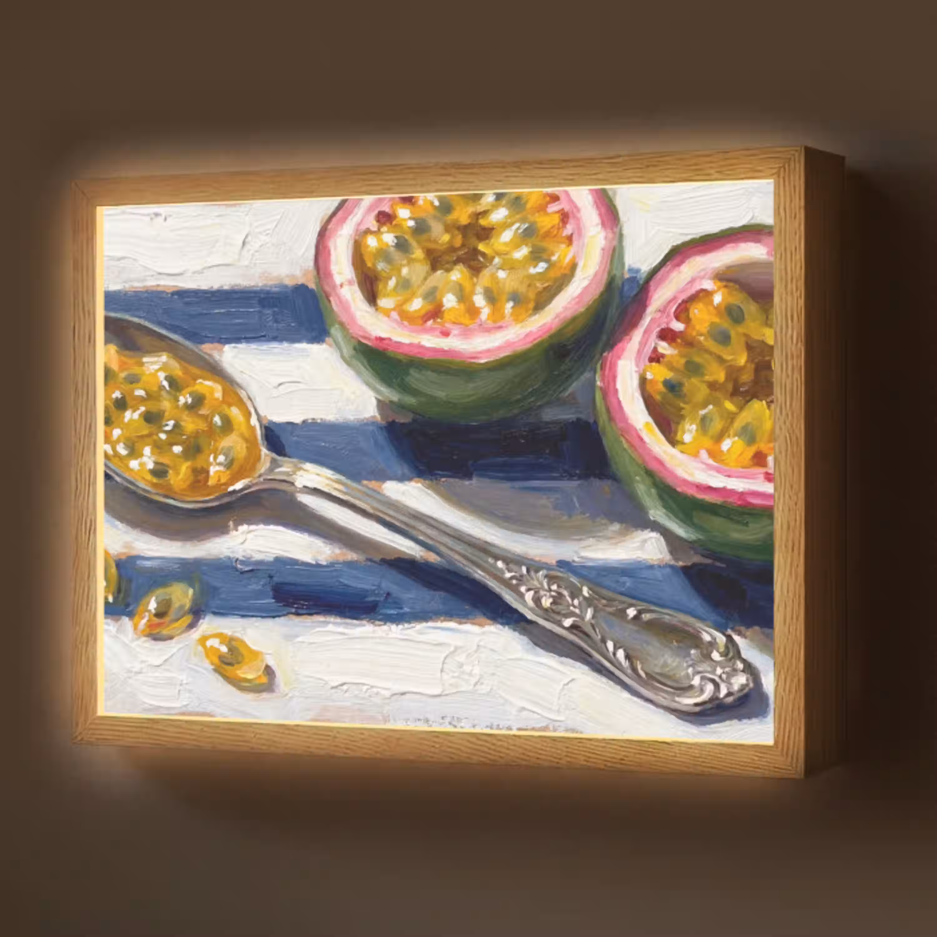 Eten - Passievrucht - Tropisch - Modern - Kleurrijk Light Box met batterij (Wandlamp) middel -z3d_website