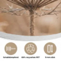 Schermbloem - Droogbloem - Winter - Beige - Minimalistisch Akoestische PET Vilt - Rond klein -closeup_DE