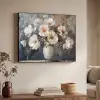 Bloemen - Wit - Vaas - Modern Textielframe zwart klein -sfeer3