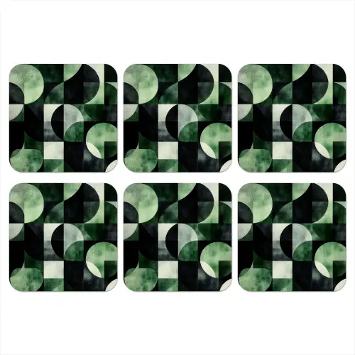 Abstract - Groen - Vormen onderzetter kurk middel -3d