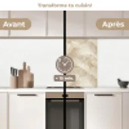 Lichtbeige - Onyx - Subtiel keuken achterwand 2 middel 865 -voor-na2_FR