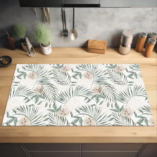 Bohemian - Bladeren - Bloemen - Tropisch Inductie beschermer vinyl 3mm groot -sfeer5