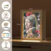 Meisje met de parel - Johannes Vermeer - Bloemen Light Box met kabel (Wandlamp) klein -USP_websiteoverzichtNL