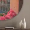 Colosseum - Rome - Roze Bloemen Akoestische PET Vilt - Rond klein -sfeer5_closeup