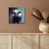 Stier - Zwart - Abstract - Horens aluminium wit klein -sfeer4