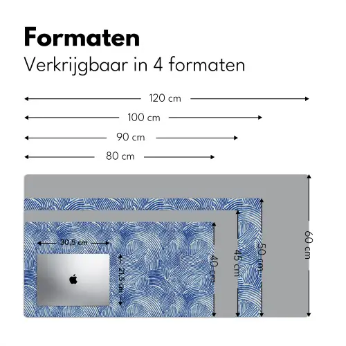Modern - Abstract - Blauw Muismat XXL klein 681 -sfeer5