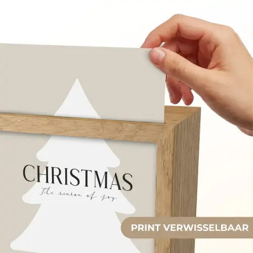 Kerstboom - Japandi - Christmas - Beige Light Box met kabel (Wandlamp) klein -USP_websiteprintNL