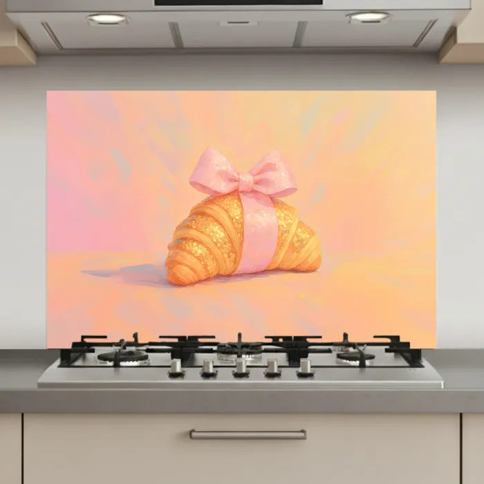 Croissant - Strik - Roze keuken achterwand spatscherm klein -3d_website
