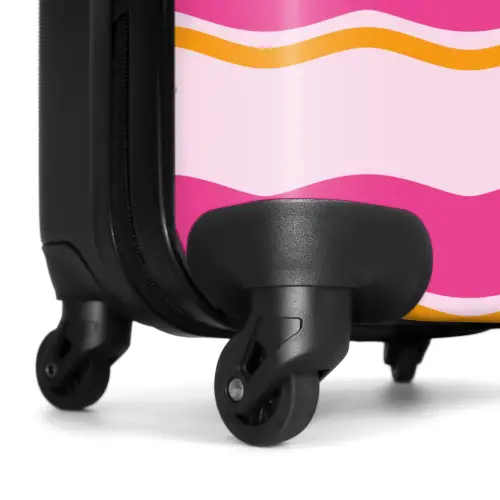 Golvende strepen in roze en oranje NBS - Handbagage koffer - Kinderen Unisex middel -wiel