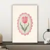 Tulp - Lijst - Ovaal - Illustratie canvas 2cm klein -sfeer6