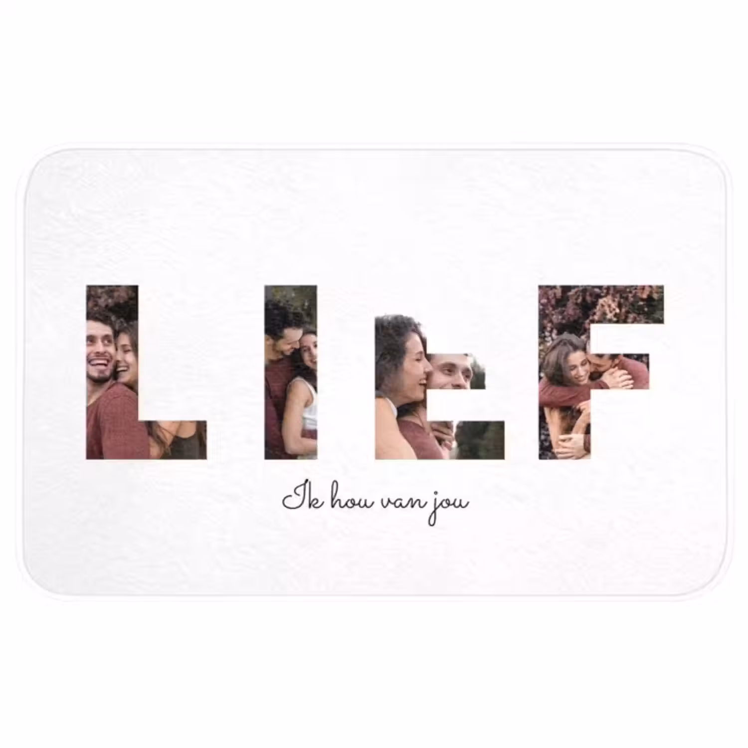 Gepersonaliseerde Wc Mat - Lief - Lettercollage