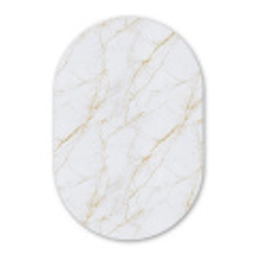 Wit - Marmer - Goud - Luxueus Wandcirkel Ovaal Aluminium middel 839 -3d